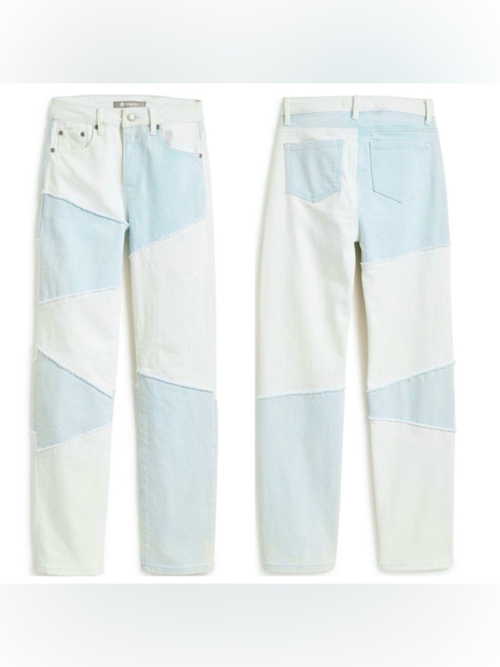Tractr Patchwork Straight Jeans Size 4/27